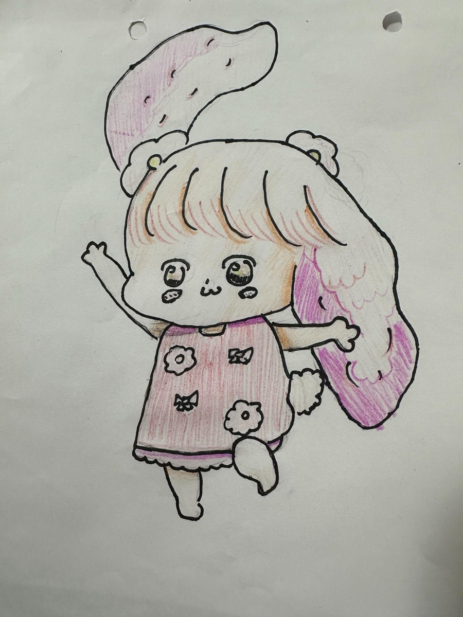 村上莉子ちゃん（小3）の作品『うさぎと人間のハーフ』