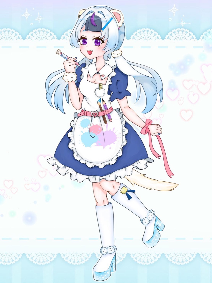 徳田麗愛ちゃん（中2）の作品『お絵かき大好き！フェレットちゃん』